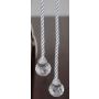 Palline acriliche per l'albero di Natale TAYLER con corda, argento, 40cm, Ø3cm
