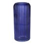 Vaso in vetro ALBURGIS con scanalature, blu scuro trasparente, 25 cm, Ø 10 cm