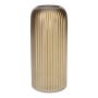 Vaso in vetro ALBURGIS con scanalature, oro metallizzato, 20 cm, Ø 8,7 cm