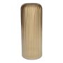 Vaso in vetro ALBURGIS con scanalature, oro metallizzato, 25 cm, Ø 10 cm