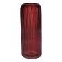 Vaso in vetro ALBURGIS con scanalature, rosso bordeaux trasparente, 25 cm, Ø 10 cm