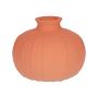 Vaso per fiori ALFHARD, vetro con scanalature, arancione opaco, 8,5 cm, Ø 10,5 cm