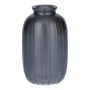 Bottiglia SILVINA in vetro, scanalata, grigio metallizzato, 12 cm, Ø 7 cm
