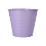 Vaso rotondo MICOLATO con scanalature, zinco, lilla, 13 cm, Ø 15,5 cm