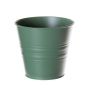 Vaso rotondo MICOLATO con scanalature, zinco, verde patinato, 12 cm, Ø 13,5 cm