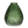 Bottiglia in vetro NELLOMIO con struttura a foglia, verde-trasparente, 16 cm, Ø 14 cm
