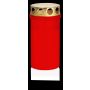 Luce tombale CARMELIA con coperchio, rosso-bianco, 12cm, Ø6,1cm, 50h