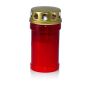 Luce tombale AMONIA con coperchio, rosso-bianco, 14,5cm, Ø7cm, 60h