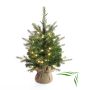Albero di Natale finto WELLINGTON, sacco di iuta, LEDs, 60cm, Ø50cm