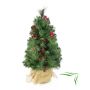 Abete finto BUKAREST, con pigne, sacco di iuta, decorato, 45cm, Ø25cm