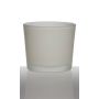 Portacandela grande ALENA FROST, vetro, bianco opaco, 9cm, Ø10cm