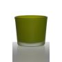 Portacandela grande ALENA FROST, vetro, verde mela opaco, 9cm, Ø10cm