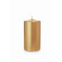 Candela a colonna festiva ROSELLA, oro, 13cm, Ø7cm, 52h - Made in Germany