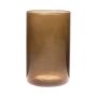 Vaso di vetro a cilindro SANYA EARTH, marrone-trasparente, 21 cm, Ø14 cm