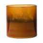 Portacandela grande RIGOBERTO, base dorata, arancione-marrone-trasparente, 10cm Ø10cm