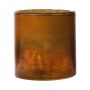 Portacandela grande RIGOBERTO, parte superiore dorata, arancione-marrone-trasparente, 10cm, Ø10cm