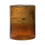 Portacandela grande RIGOBERTO, parte superiore dorata, arancione-marrone-trasparente, 12,5cm, Ø10cm