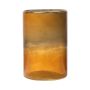 Portacandela grande RIGOBERTO, parte superiore dorata, arancione-marrone-trasparente, 15cm, Ø10cm