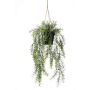 Cestino pensile di asparagus sprengeri artificiale ANDRES in vaso decorativo, 50cm
