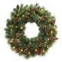 Corona di Natale artificiale KERRY con pigne, LEDs, verde, Ø75cm
