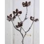 Ramo di cotone di plastica NIRO, frutta, innevato, marrone-bianco, 30cm