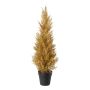Albero artificiale cipresso CURUTY in vaso decorativo, dorato, 75 cm