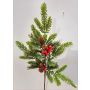 Ramo decorativo VARDALIA, abete, bacche, pigne, rosso-verde, 75 cm