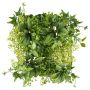 Piante artificiali tappeto / siepe QIARA, fiori, verde-bianco, 25x25 cm