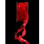 Nastro decorativo CARESA in chiffon e raso, rosso, 5 m, 20 mm