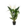 Pianta artificiale a foglia singola RANIESO, vaso decorativo, fiori, bianca, 90 cm