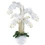 Orchidea artificiale Phalaenopsis STONFER, vaso decorativo bianco, bianco, radici, 90 cm