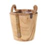 Fioriera in legno DABIH con manici in corda, marrone, 19cm, Ø20cm