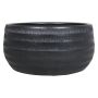 Fruttiera in ceramica TIAM con scanalature, nero-opaco, 14cm, Ø29cm