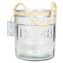 Vaso per candele DAPHNEY con manico, trasparente, 16,5cm, Ø14cm