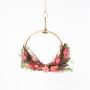 Corona di fiori secchi GALENO su anello, fucsia-viola, 36,5cm, Ø30cm