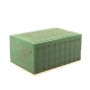 Decorazione funeraria Ökodur in schiuma VESDO con rete metallica, bordo con impugnatura, base in legno naturale, verde, 23x15,5x11 cm