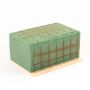 Ökodur Decorazioni funerarie Schiuma floreale VESDO con rete metallica, bordo con impugnatura, base in legno naturale, verde, 17x11x8,5 cm