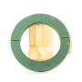 Spugna ecologica per composizioni floreali funebri ARNELLE, base in legno naturale, verde, 4,5 cm, Ø 36 cm