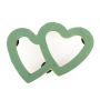 Massa modellabile Ökodur auto cuori doppi SKENADA, decorazione per matrimoni, con ventosa, base in legno naturale, verde, 43x58x5 cm