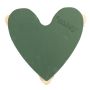 Ökodur Massa floreale auto cuore MURIANDA, decorazione per matrimoni, con ventosa, base in legno naturale, verde, 36x37x5 cm
