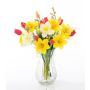 Bouquet artificiale di primavera MANULA, narciso, giallo-rosa-bianco, 40cm, Ø30cm