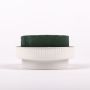 Vaso rotondo con base umida ONORATA per composizioni floreali, verde-bianco, 5,5 cm, Ø 10 cm