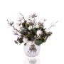 Mazzo di fiori artificiali BELLANA in cotone, bianco-blu-verde, 35 cm, Ø 35 cm