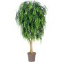 Salice piangente MORINO artificiale, tronchi reali, verde, crossdoor, 225 cm - Made in Italy