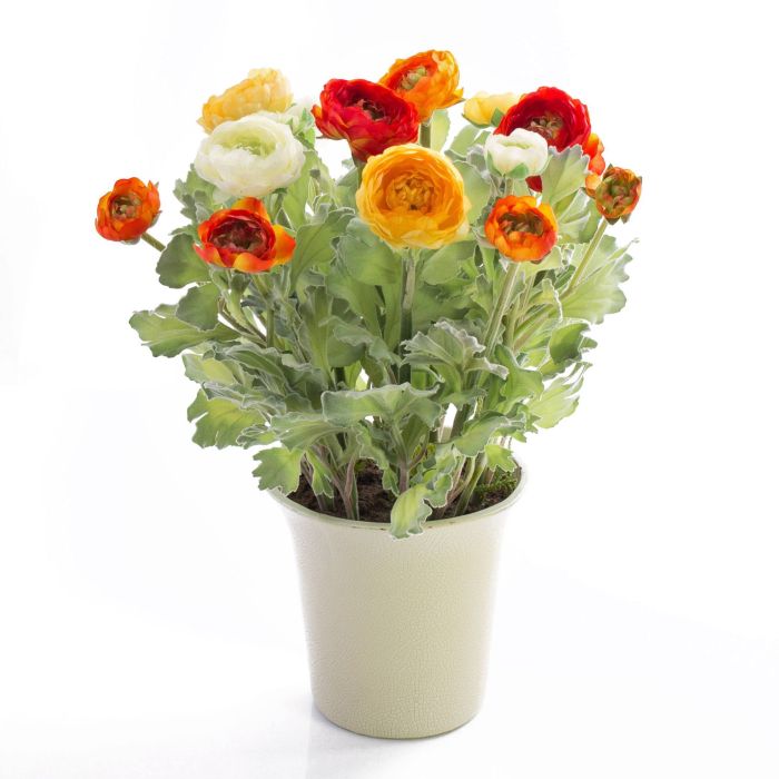 Ranuncolo finto NOEMIE, crema, 65cm, 4-8cm - Fiori artificiali