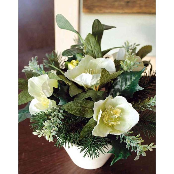 Elements Composizione Floreale Artificiale Di Iris Blu In Vaso Ceramica Bianca - 45,7 Cm - 4