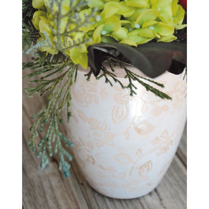 rubystory Fiori artificiali in seta rosa ortensia in vaso con acqua sintetica, composizioni floreali in seta, per decorazione della casa, tavolo di nozze (rosa