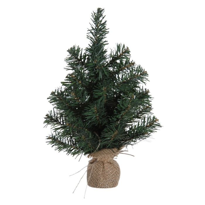 Abete artificiale in sacco di iuta 60 cm verde
