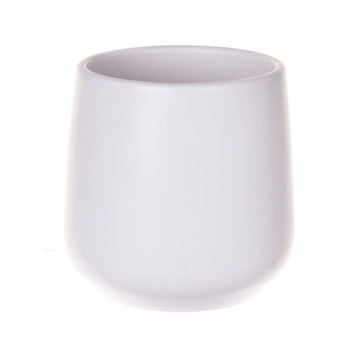 INNA-Glas Vaso In Ceramica Bianco Opaco - Portavasi Conico Per Cactus E Piante Grasse, 9,8x12 Cm
