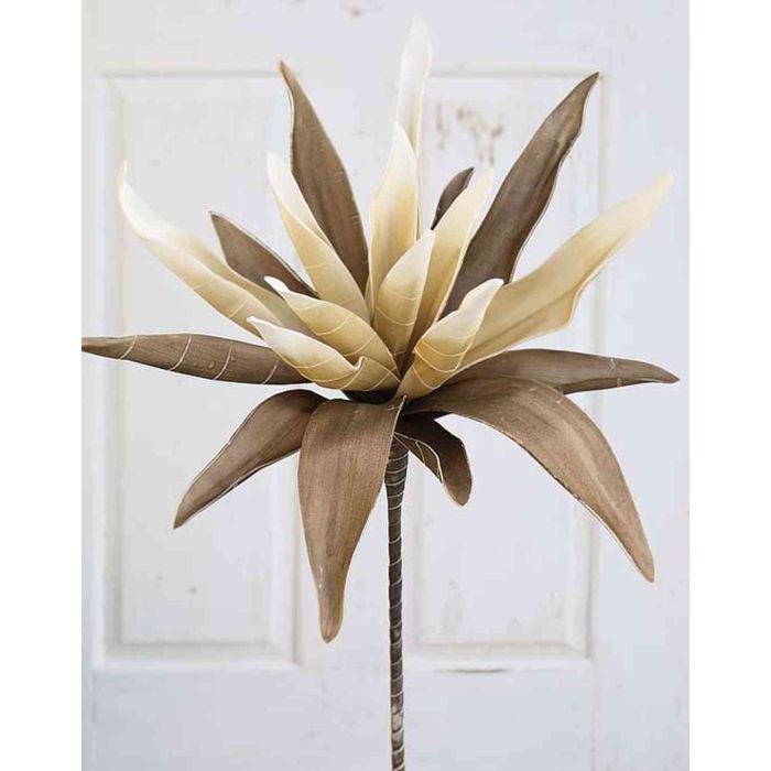 Atmosphera Aloe vera kunstplant in pot van cement 42 cm - Nepplanten